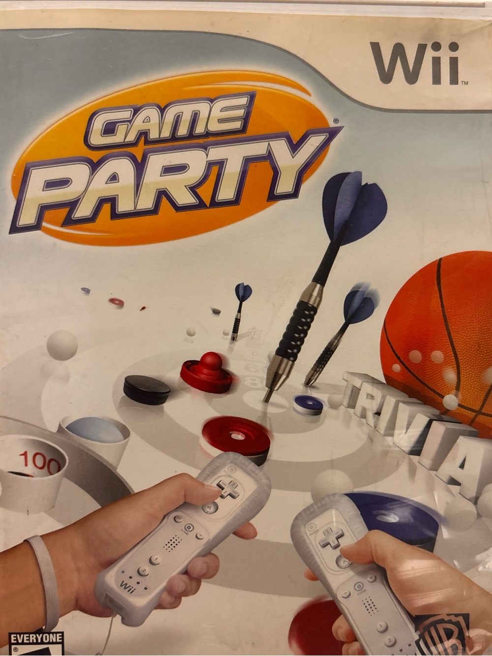 Nintendo Game Party - White Controllers with Orange and Blue Artwork
